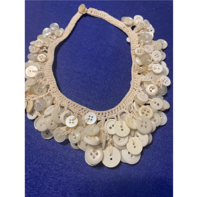 Handmade Crochet outlet Wedding Necklace with Satin Buttons