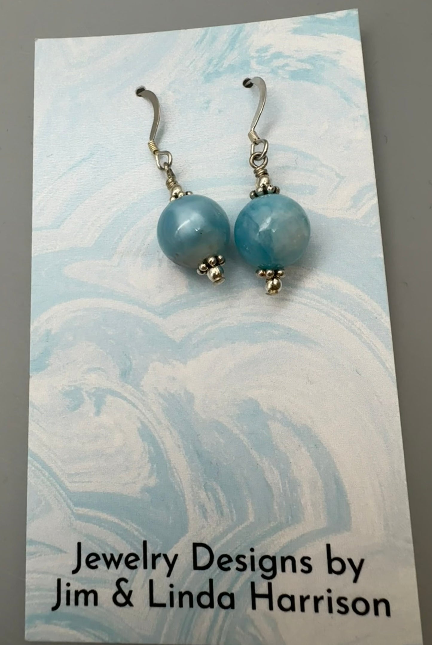 Jim and Linda Harrison -Larimar Sterling Silver Earrings