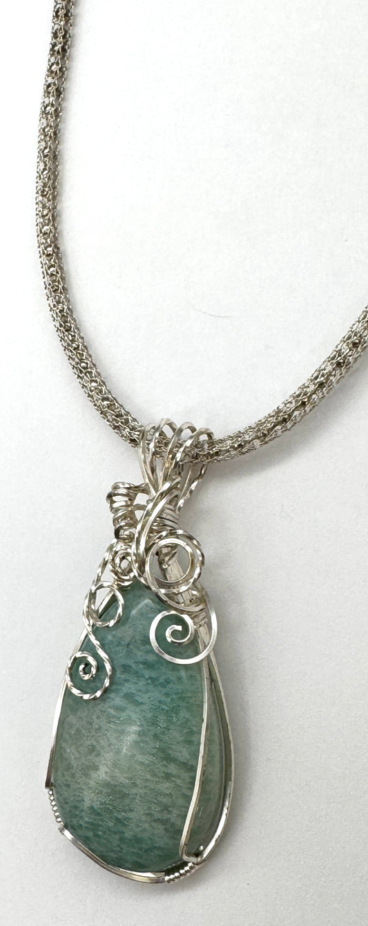 Reyne Bucholz-Aquamarine Wire Wrapped Necklace