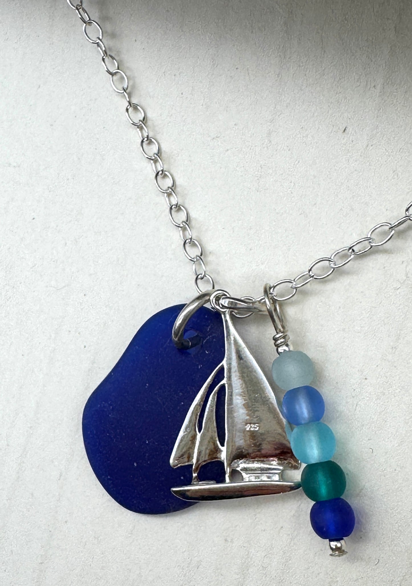 Jim and Linda Harrison - Sailboat Seaglass Necklace