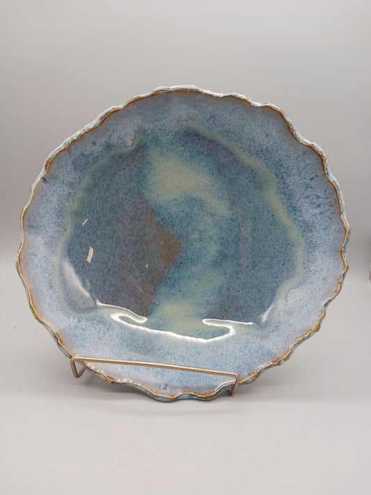 Peggy Shifflett- Blue Wavey Edge Bowl