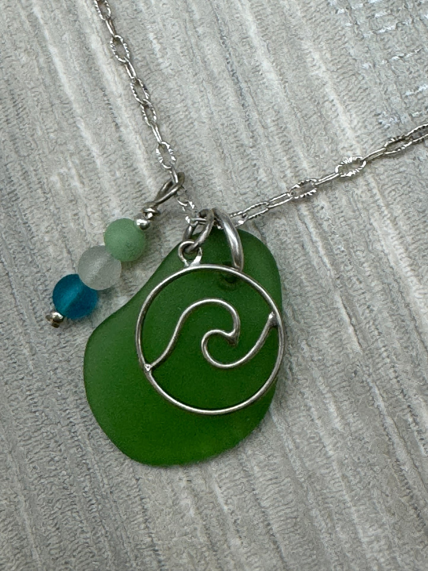 Jim and Linda Harrison - Green Seaglass Necklace