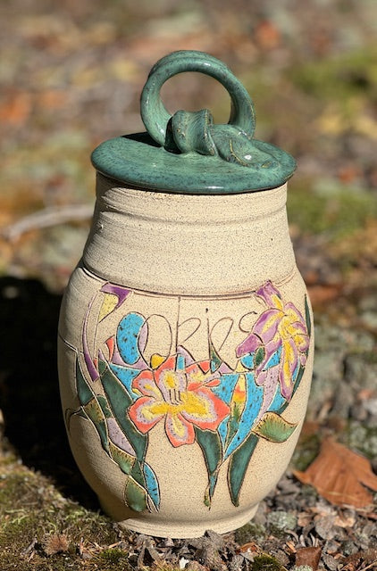 Alicia Daily- Cookie Jar with Day Lillies