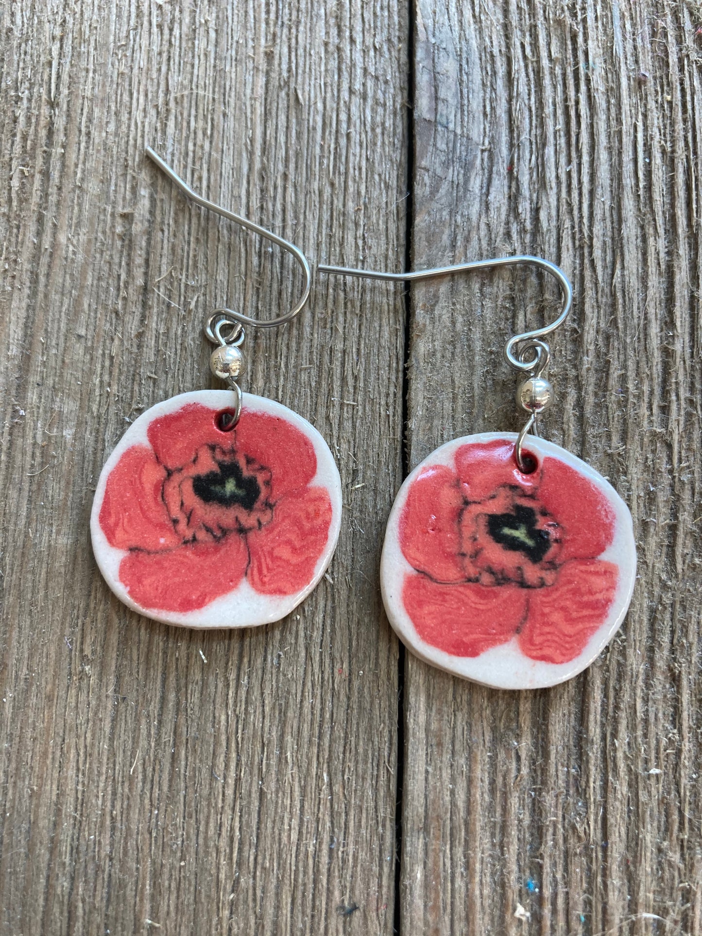 Julia Dorsey- Red Poppy Earrings