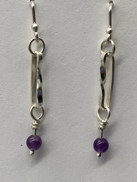 Robin Grabinsk-Twist Link Amethyst Earrings