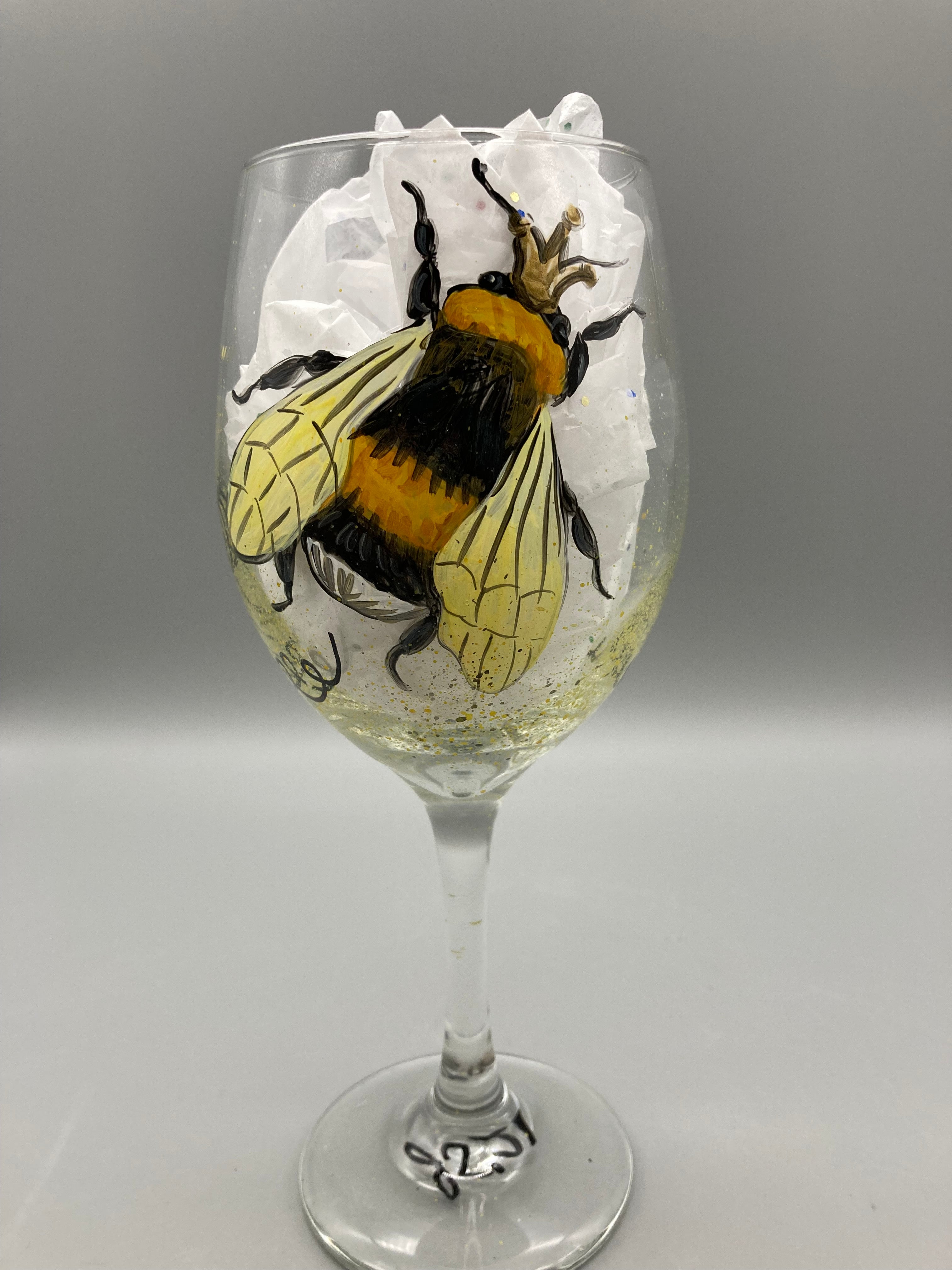 Embellished Bee Glasses - Patina & Paint