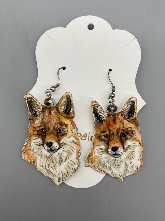 Jennifer Schroeder- Watercolor Fox Earrings