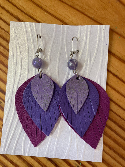 Lesley Atkinson - Purple Layer Earrings